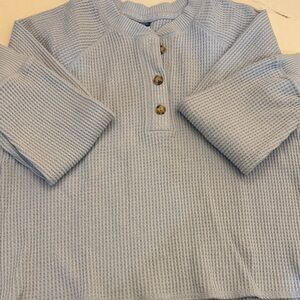 Old Navy Light Blue Waffle Knit Button Down Shirt
